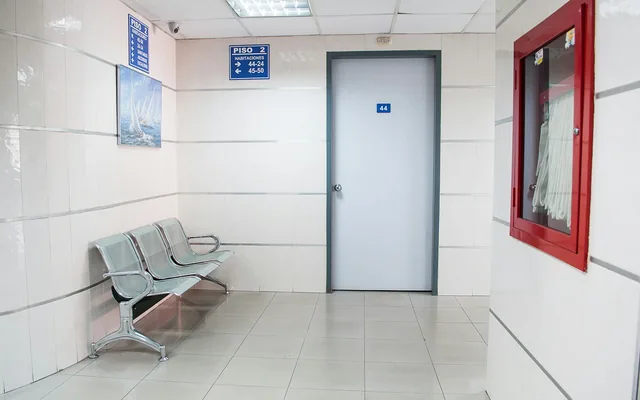 Empty health care waiting area